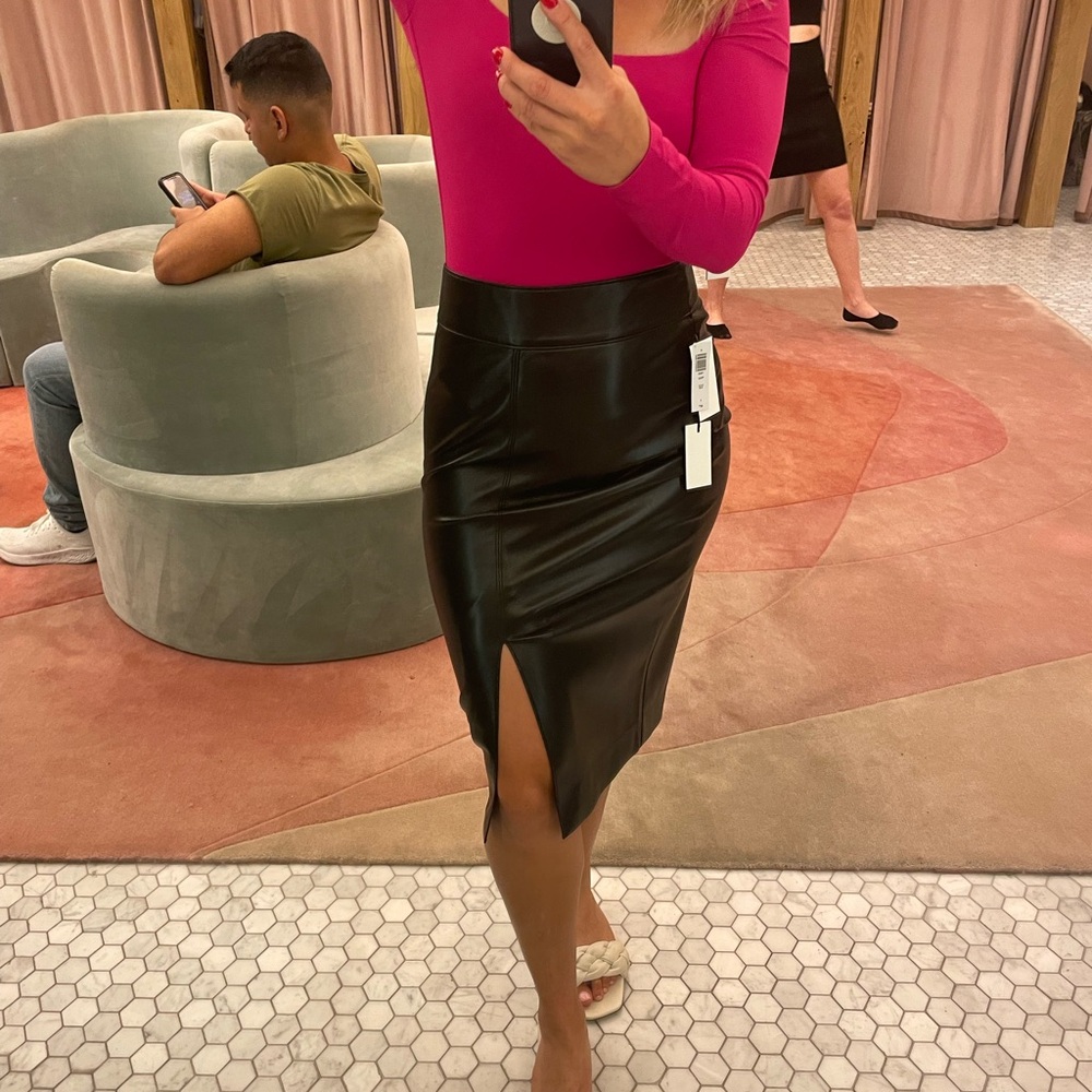 Aritzia Black Pencil Skirt with Front Slit